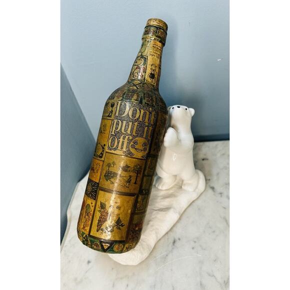 New Polar Bear White Ceramic Wine Bottle Holder Stand Rack Kitchen Bar Lodge - Picture 6 of 14